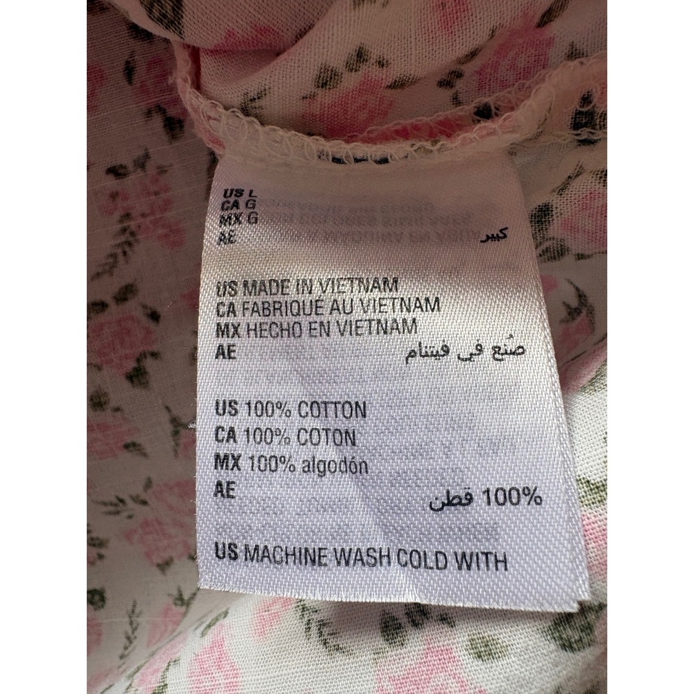 Style & Co. Ditsy Rose Floral Short Sleeve Collared Button Up Shirt Sz Large - Picture 7 of 8